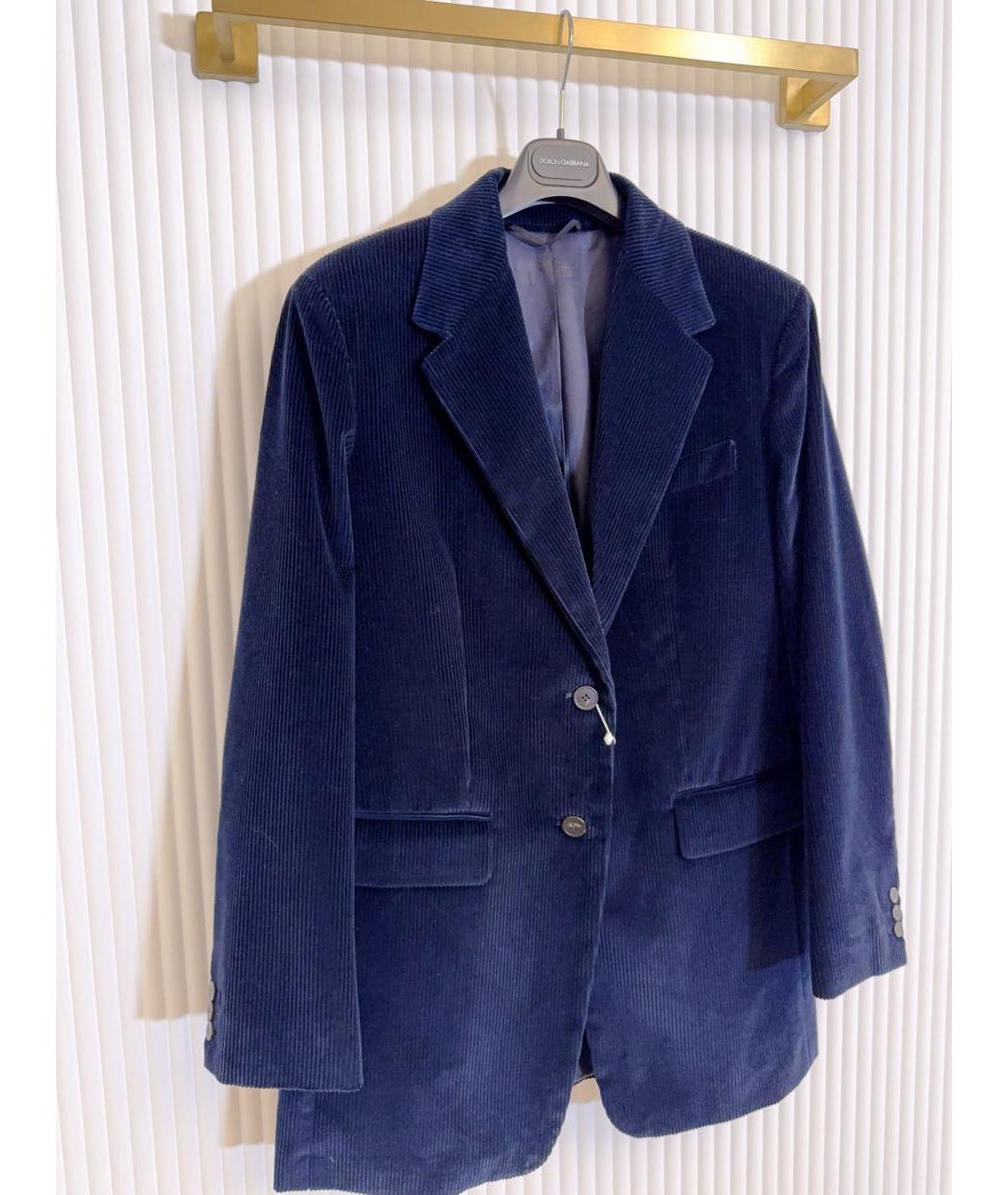 WEEKEND MAX MARA Темно-синий хлопковый жакет/пиджак, фото 5