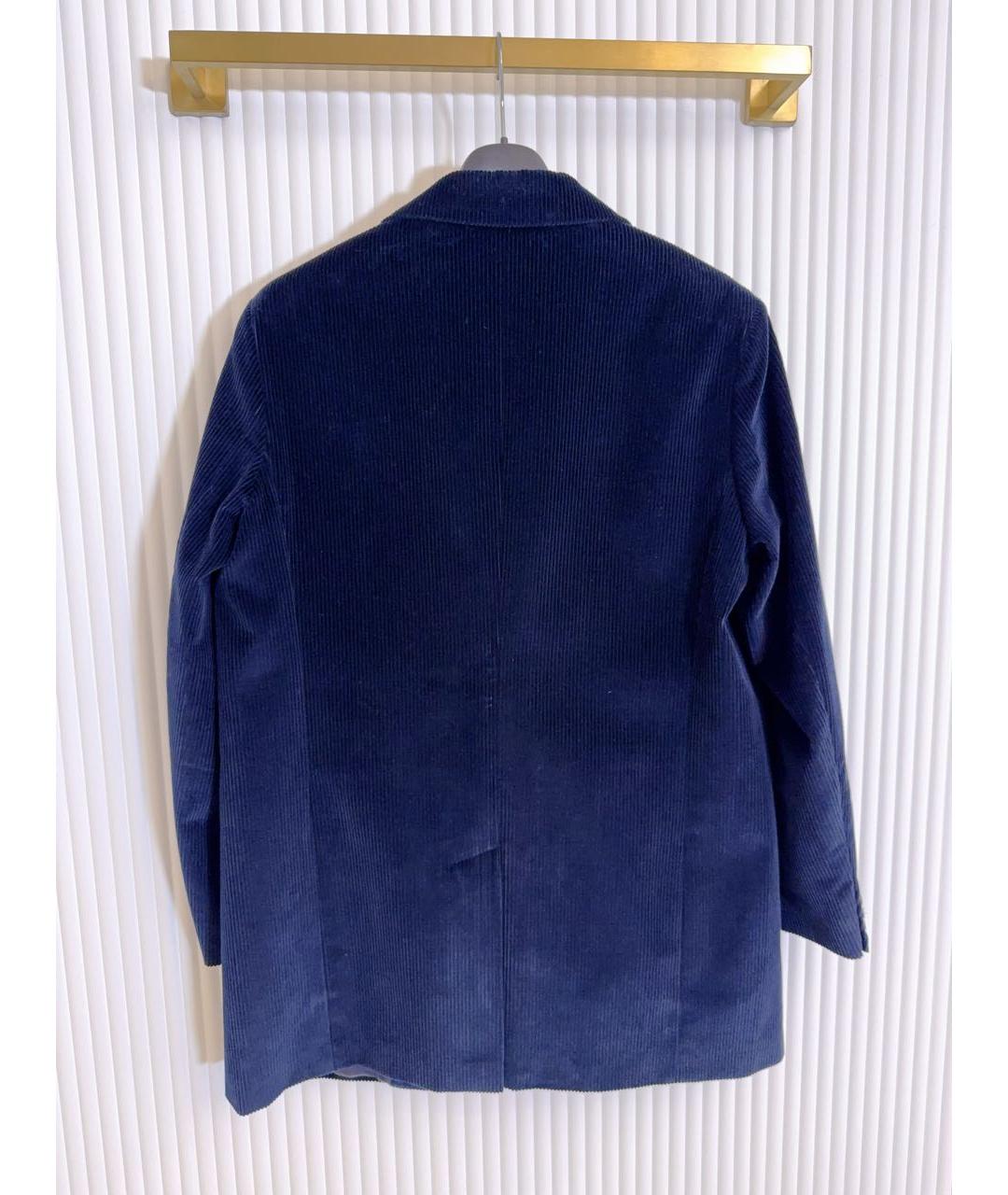 WEEKEND MAX MARA Темно-синий хлопковый жакет/пиджак, фото 2