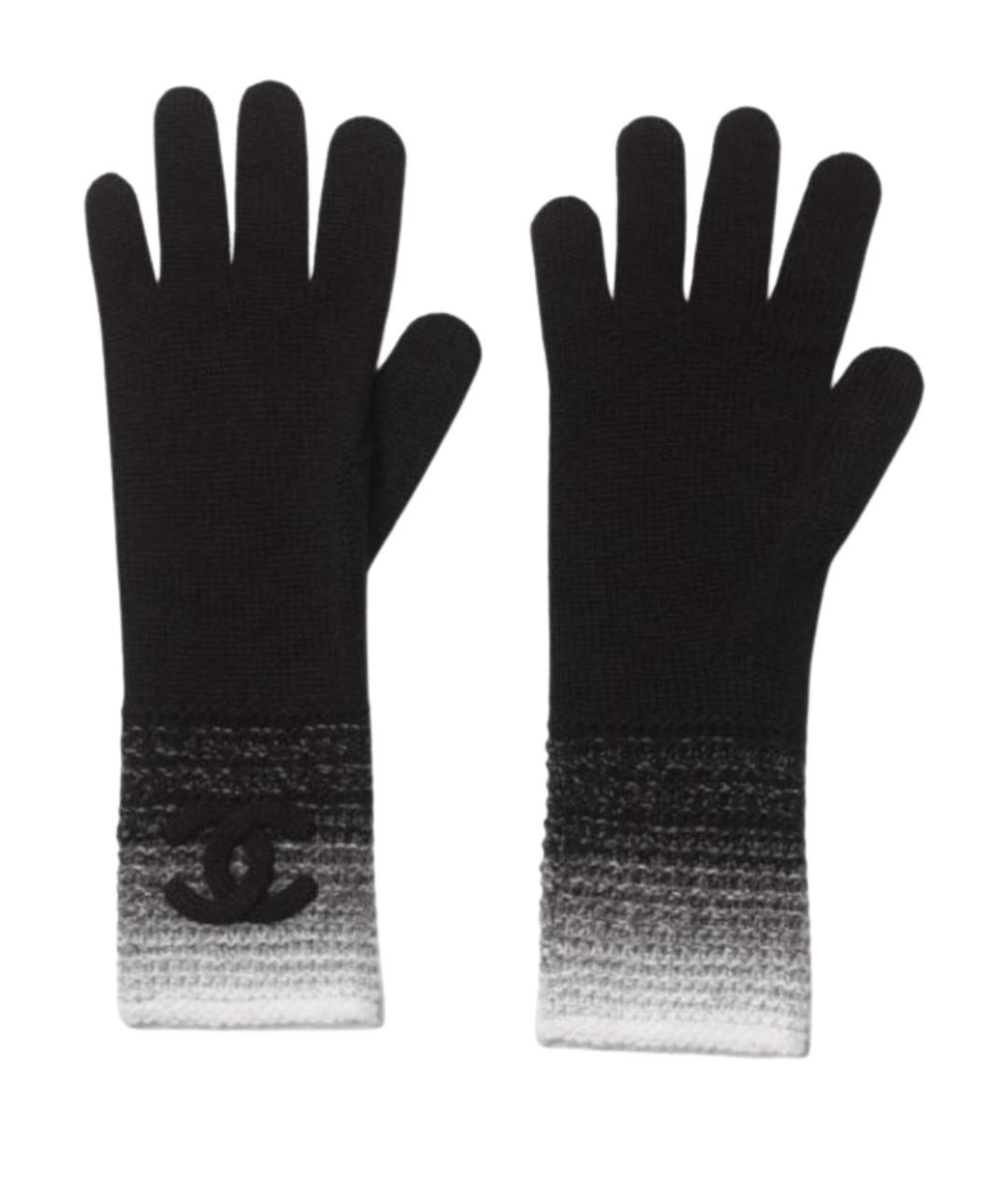 CHANEL Черные кашемировые перчатки, фото 1