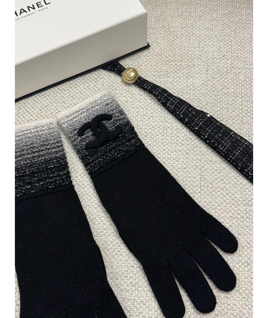 CHANEL Черные кашемировые перчатки, фото 3