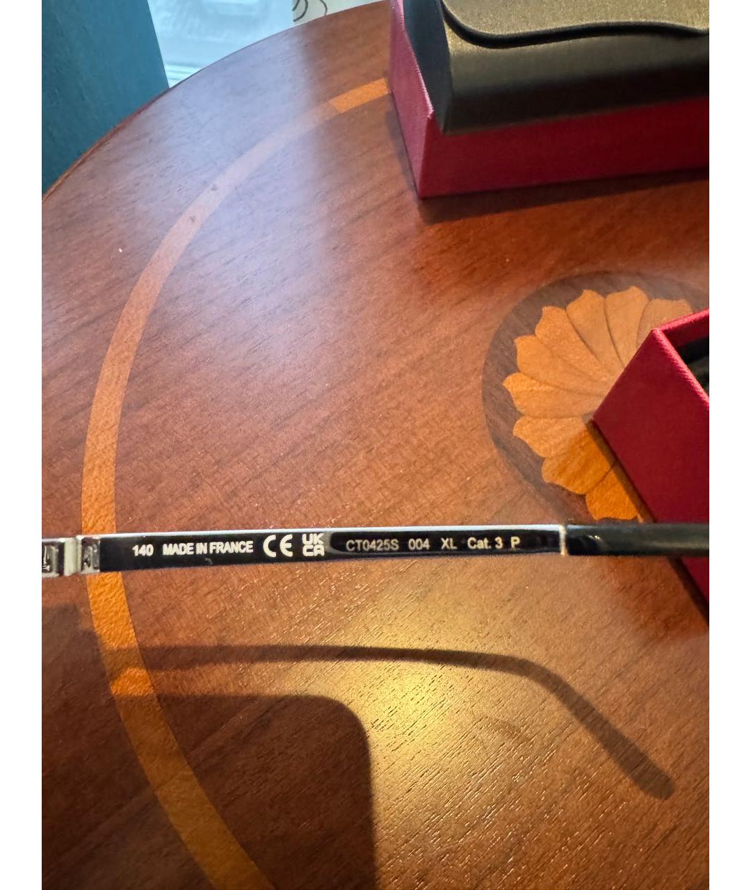 CARTIER Антрацитовые металлические солнцезащитные очки, фото 4