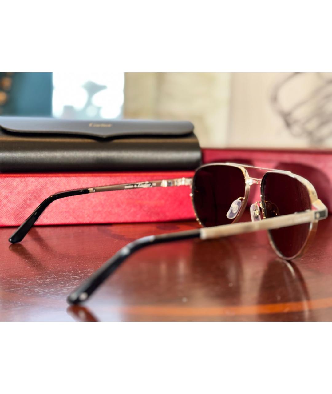 CARTIER Антрацитовые металлические солнцезащитные очки, фото 3