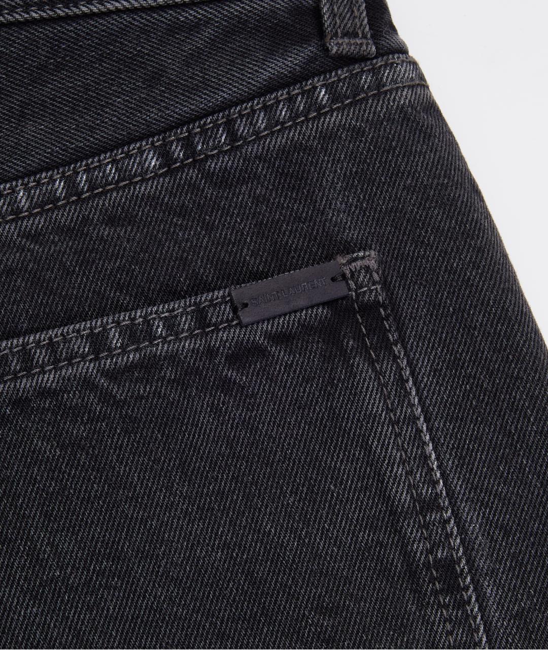 SAINT LAURENT Черные хлопковые прямые джинсы, фото 5