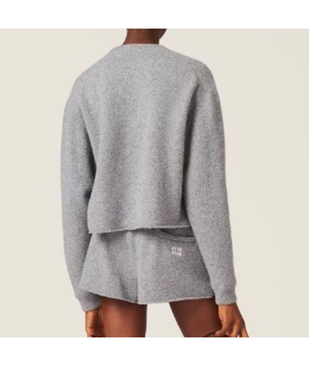 MIU MIU Серый шерстяной джемпер / свитер, фото 2