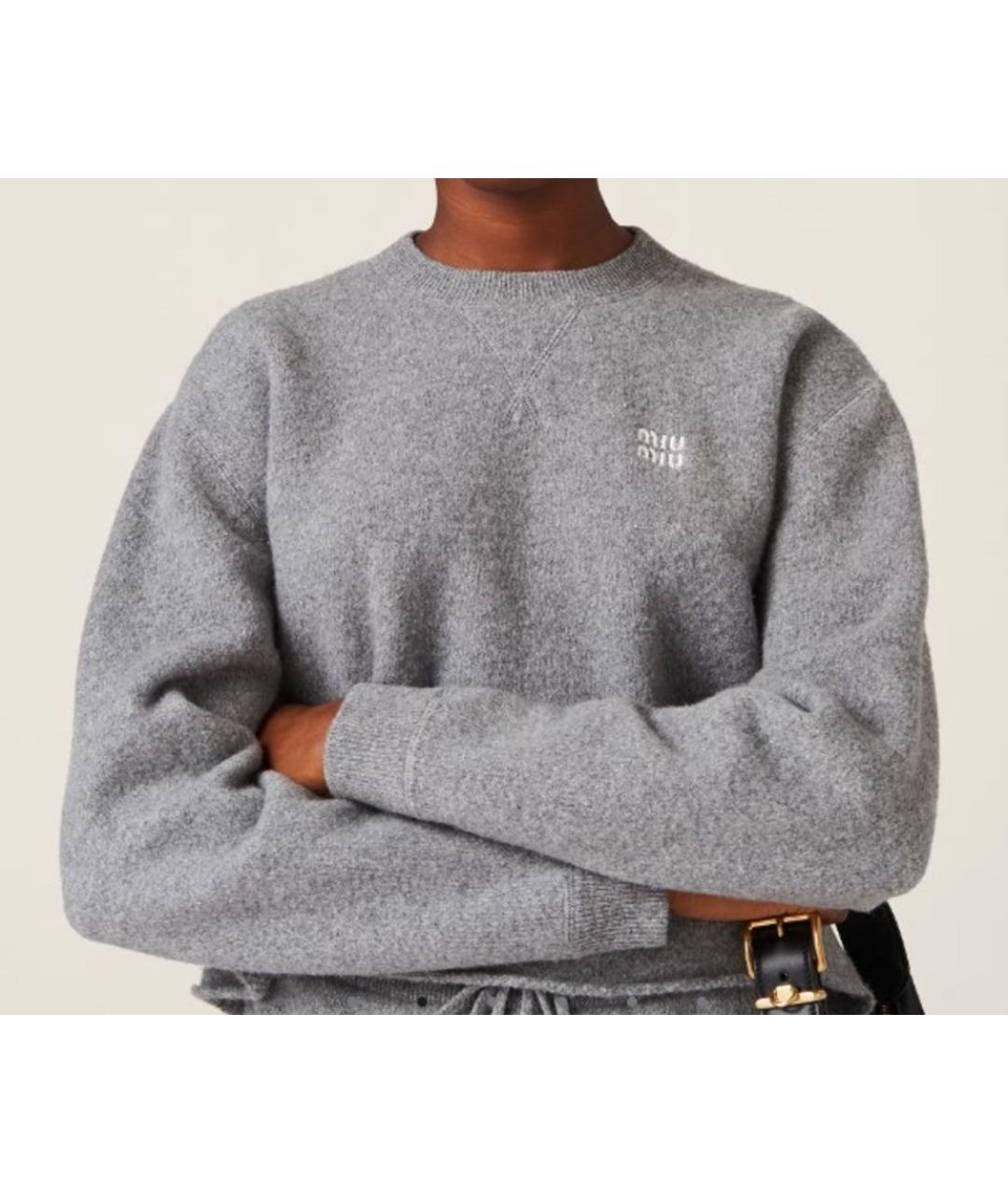 MIU MIU Серый шерстяной джемпер / свитер, фото 3
