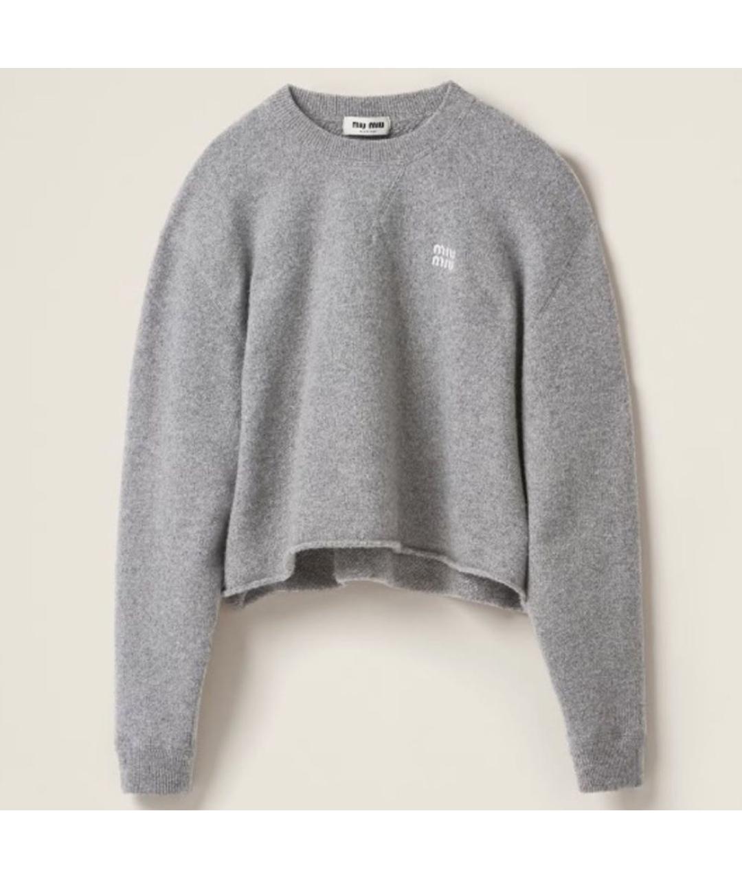 MIU MIU Серый шерстяной джемпер / свитер, фото 4