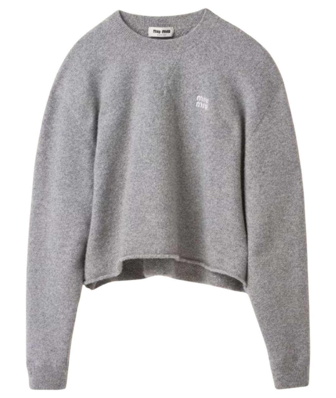 MIU MIU Серый шерстяной джемпер / свитер, фото 1
