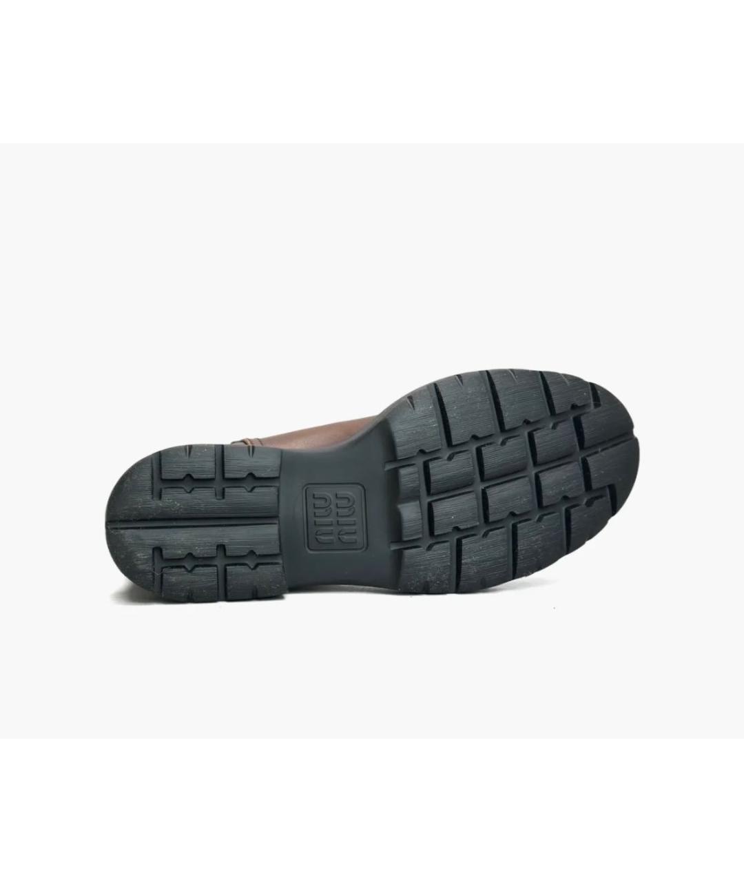 MIU MIU Коричневые кожаные сапоги, фото 5