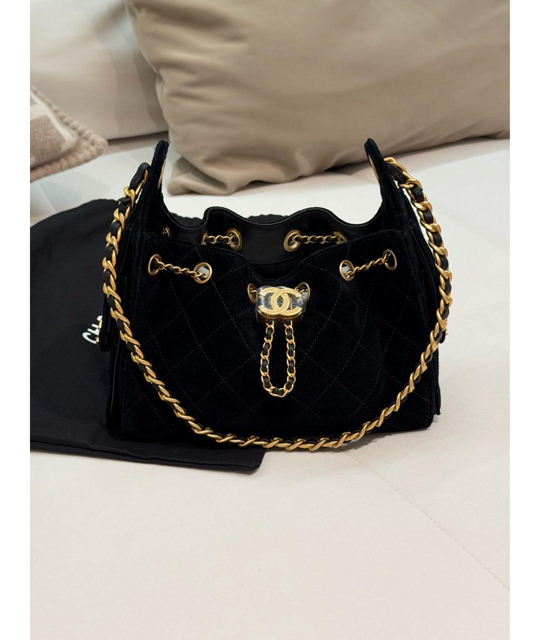 CHANEL Черная замшевая сумка через плечо, фото 5