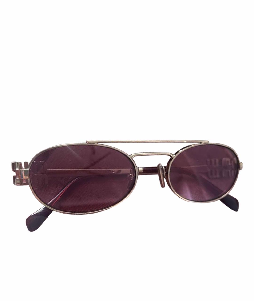 MIU MIU Розовые металлические солнцезащитные очки, фото 1