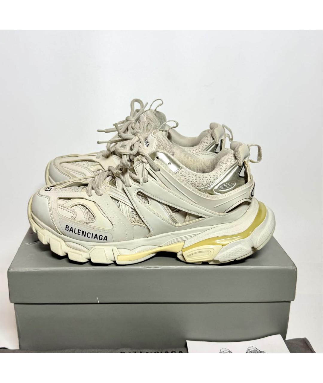 BALENCIAGA Белые кожаные кроссовки, фото 5