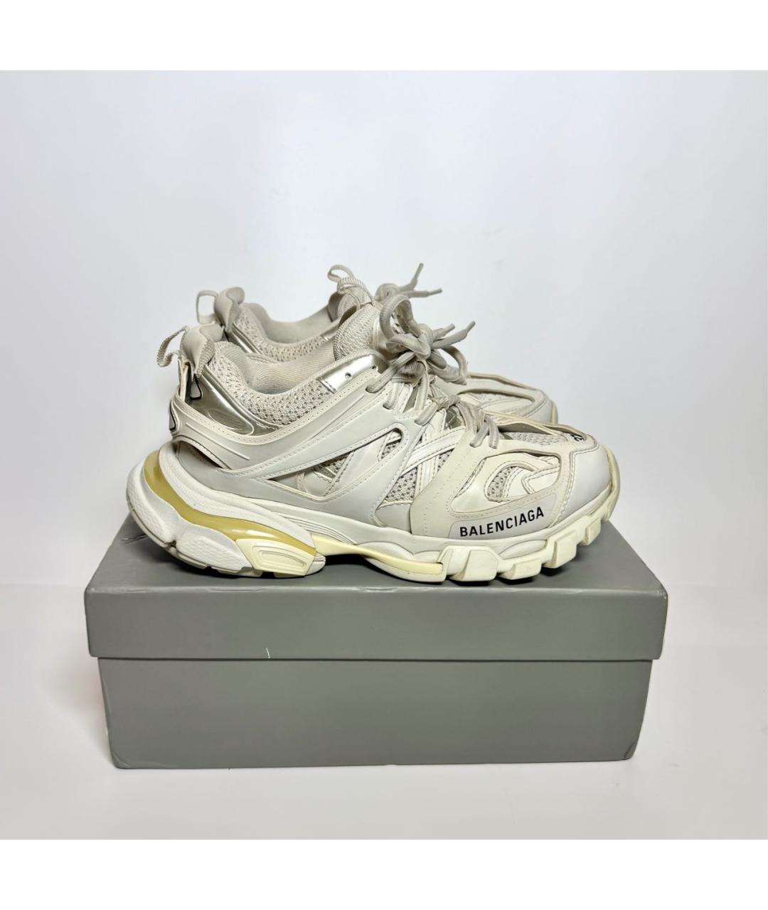 BALENCIAGA Белые кожаные кроссовки, фото 9