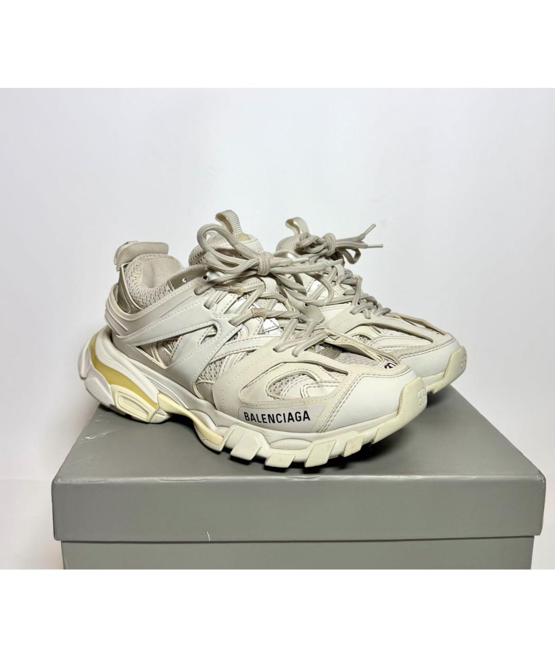 BALENCIAGA Белые кожаные кроссовки, фото 6