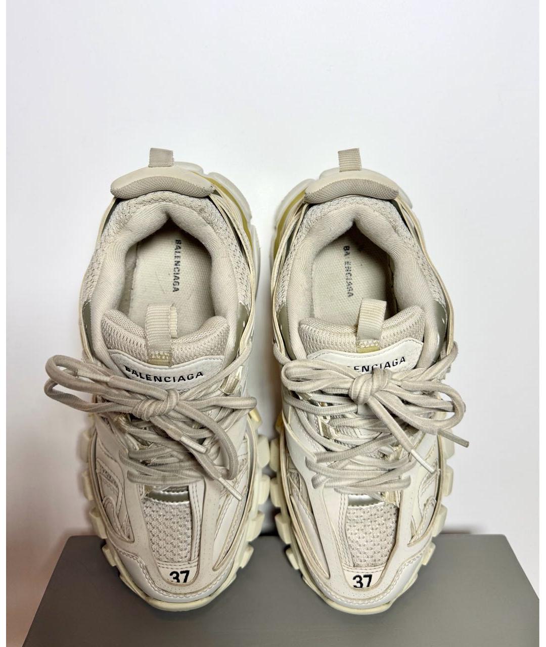 BALENCIAGA Белые кожаные кроссовки, фото 3