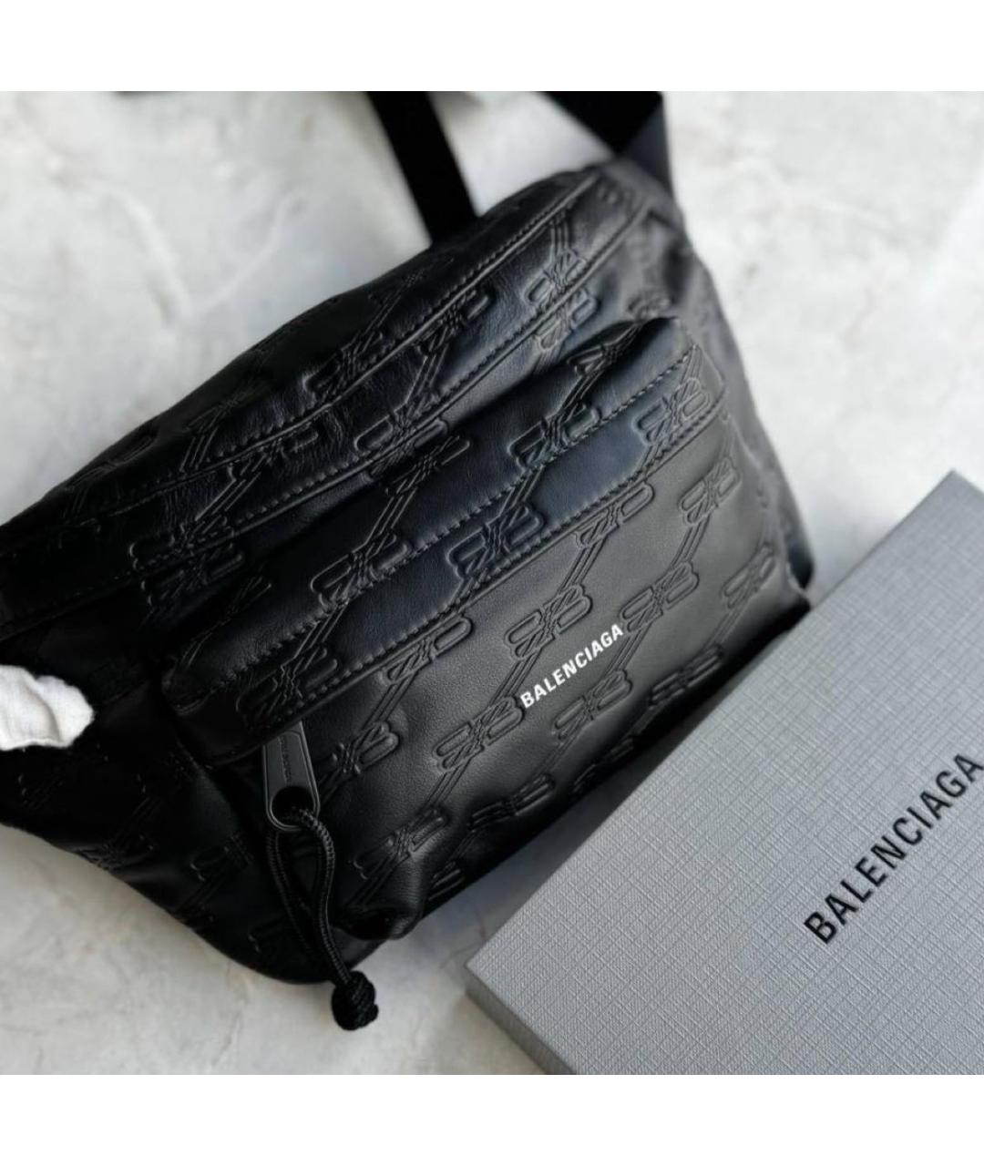 BALENCIAGA Черная кожаная сумка на плечо, фото 4