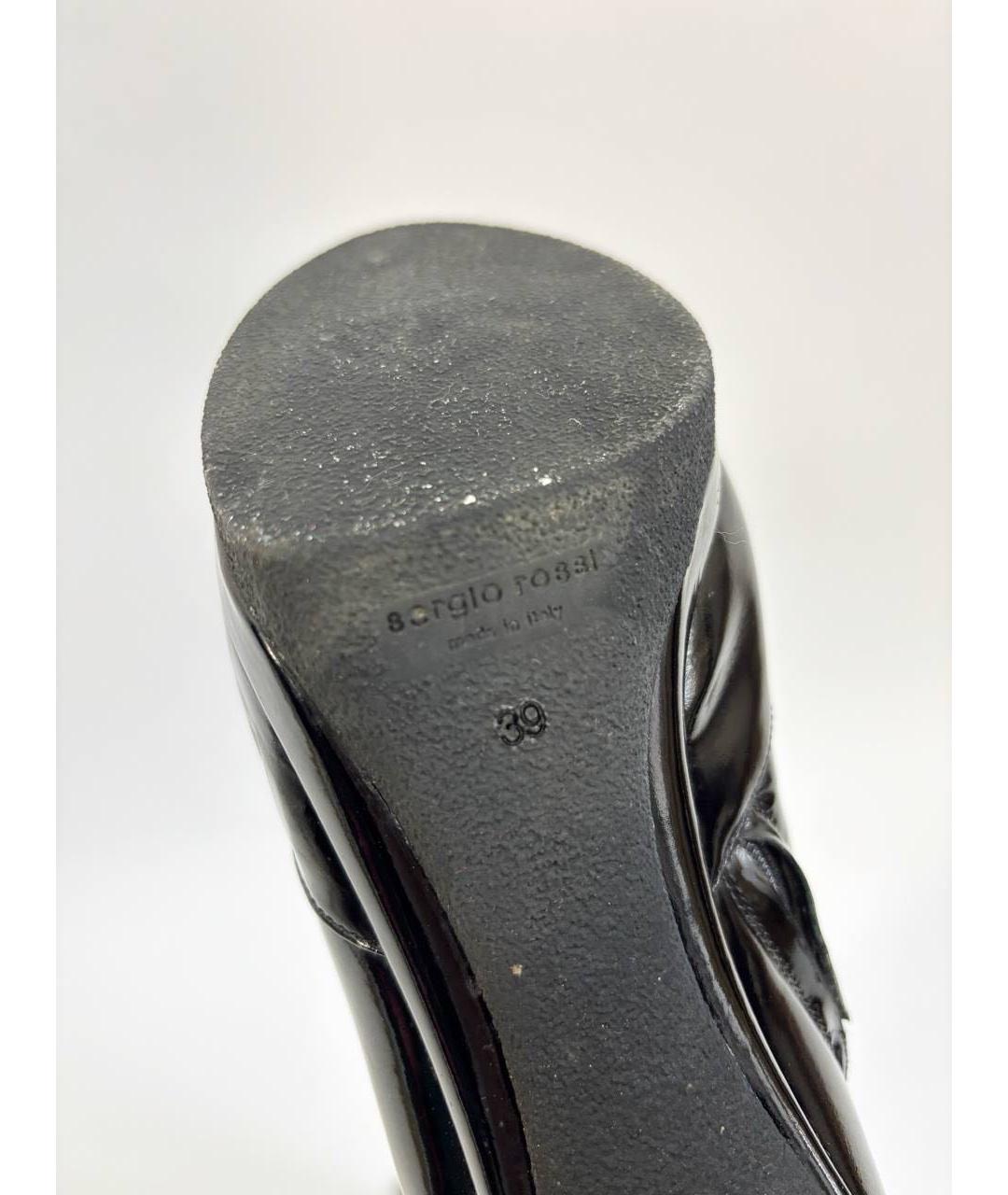 SERGIO ROSSI Черные кожаные сапоги, фото 7