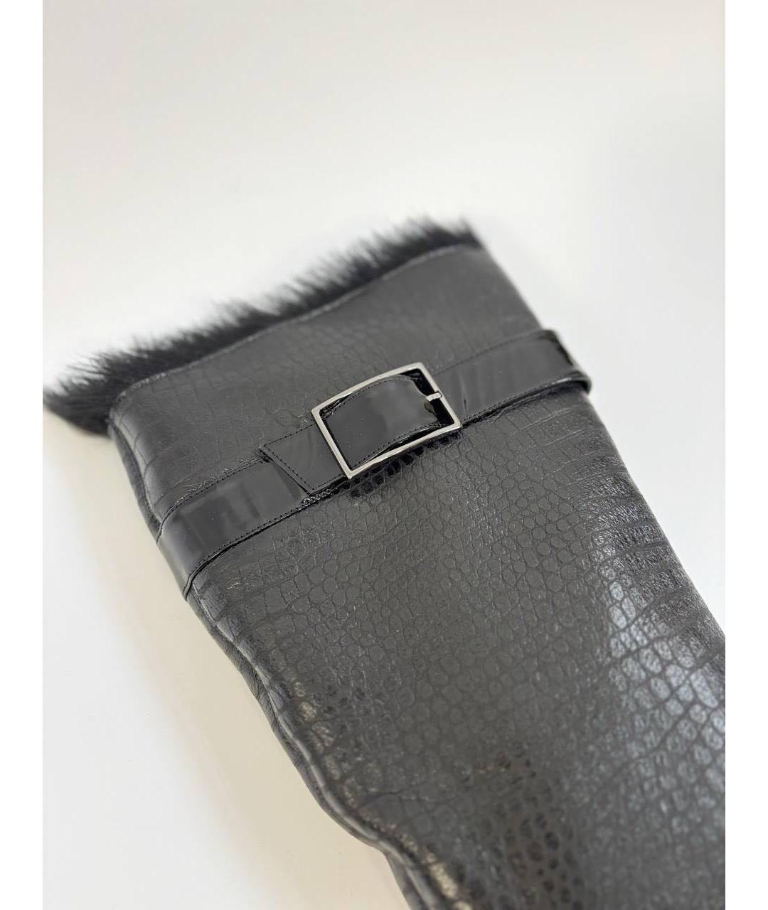 SERGIO ROSSI Черные кожаные сапоги, фото 8