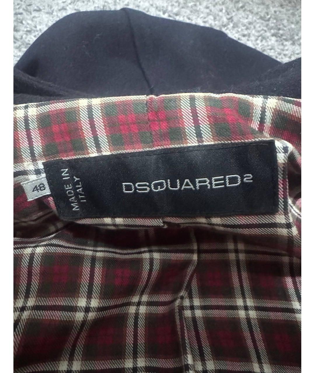 DSQUARED2 Черное шерстяное пальто, фото 3