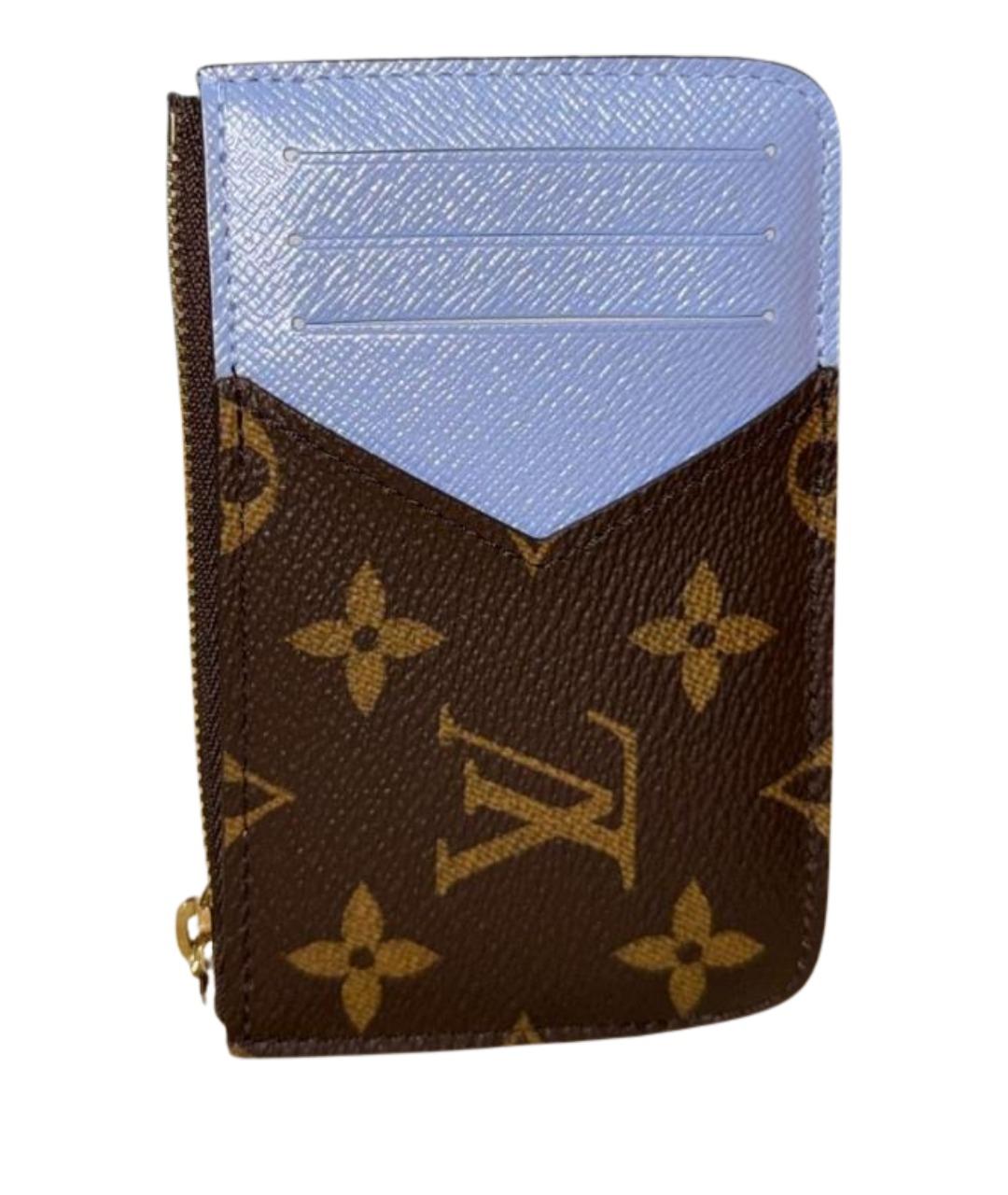 LOUIS VUITTON Коричневый кожаный кардхолдер, фото 2