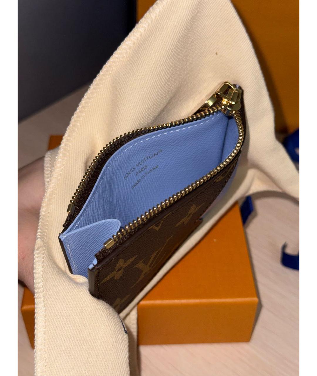 LOUIS VUITTON Коричневый кожаный кардхолдер, фото 8