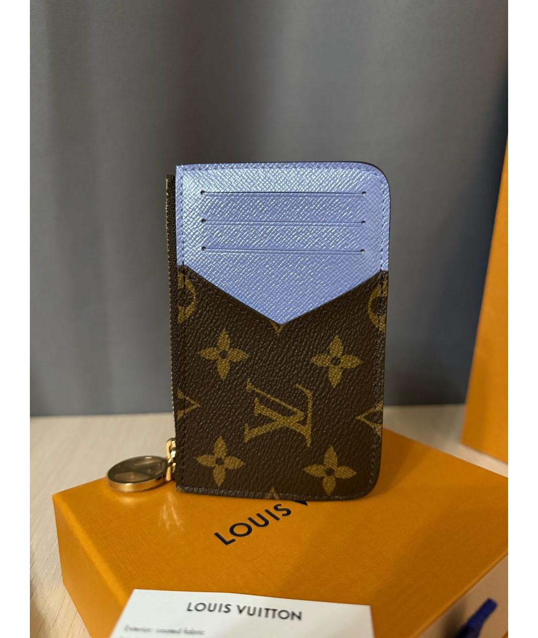 LOUIS VUITTON Коричневый кожаный кардхолдер, фото 3