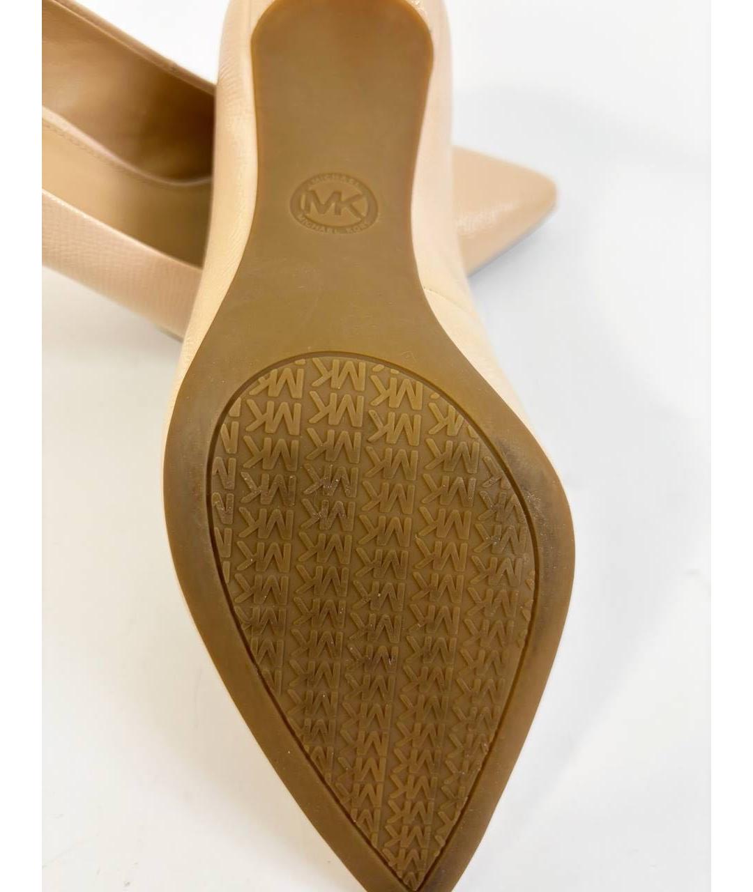 MICHAEL KORS Бежевые кожаные туфли, фото 6