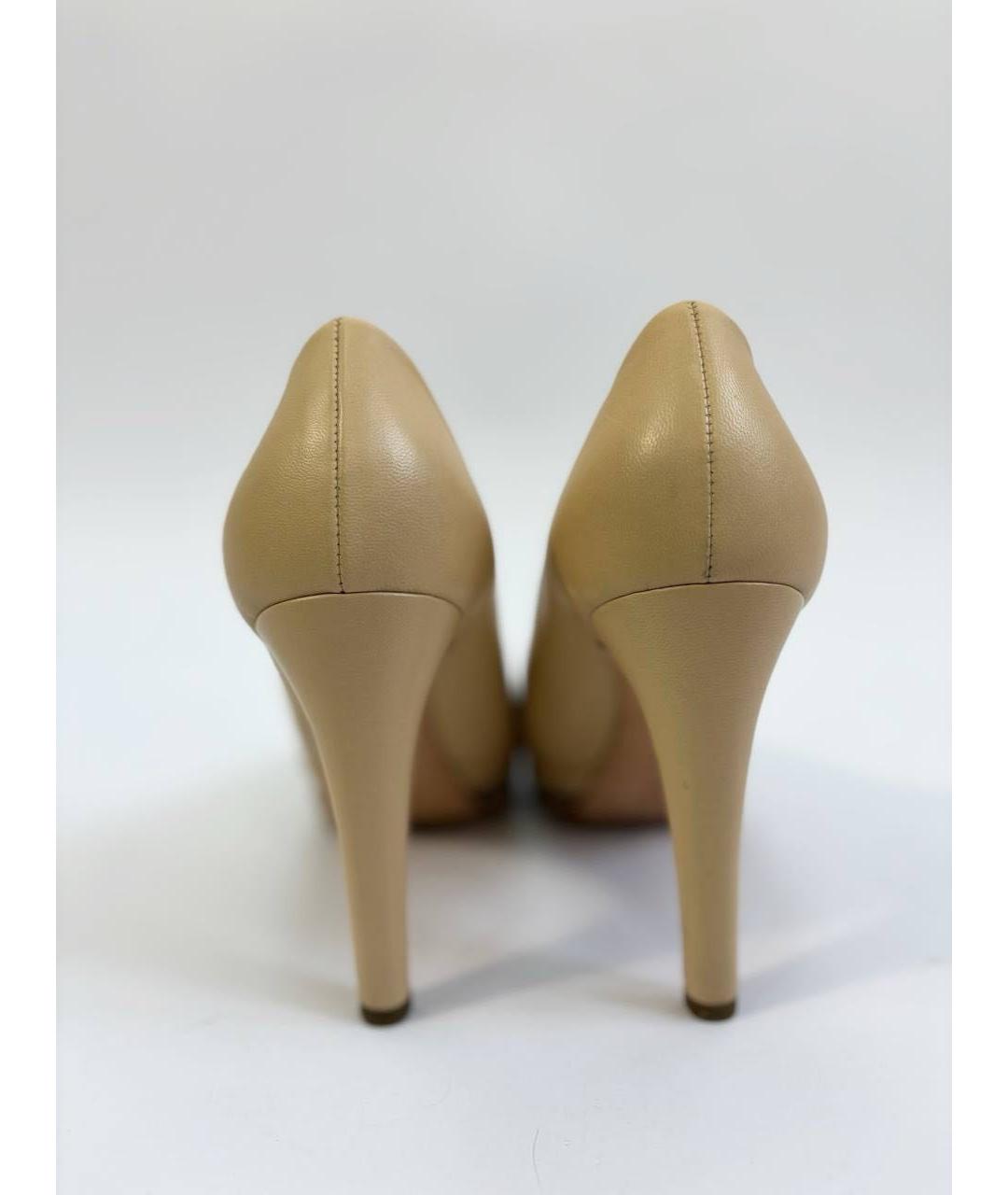 CHANEL Бежевые кожаные туфли, фото 4