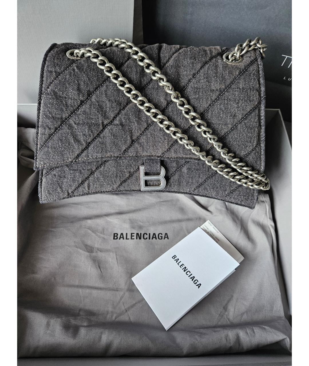 BALENCIAGA Черная деним сумка через плечо, фото 4