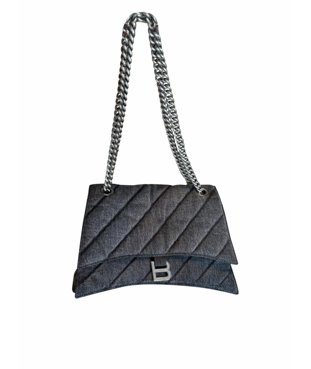 BALENCIAGA Черная деним сумка через плечо, фото 1