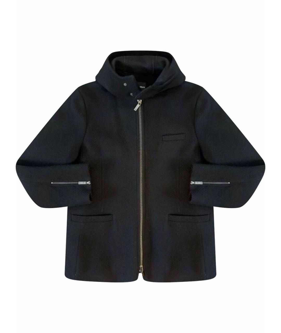 EMPORIO ARMANI Черное шерстяное пальто, фото 1