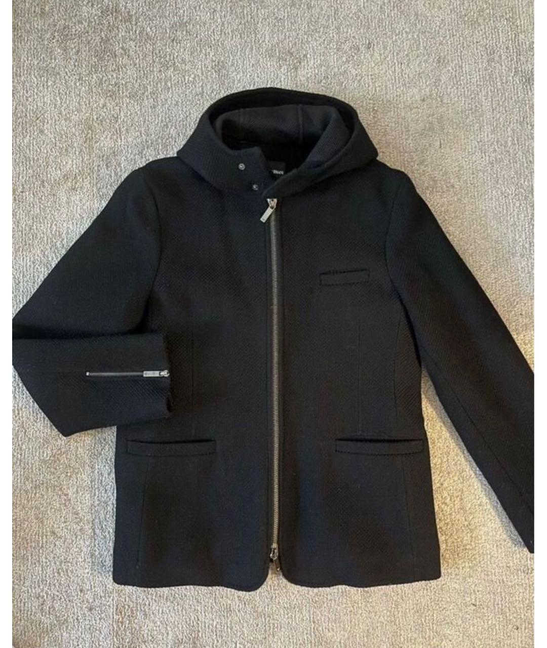 EMPORIO ARMANI Черное шерстяное пальто, фото 4