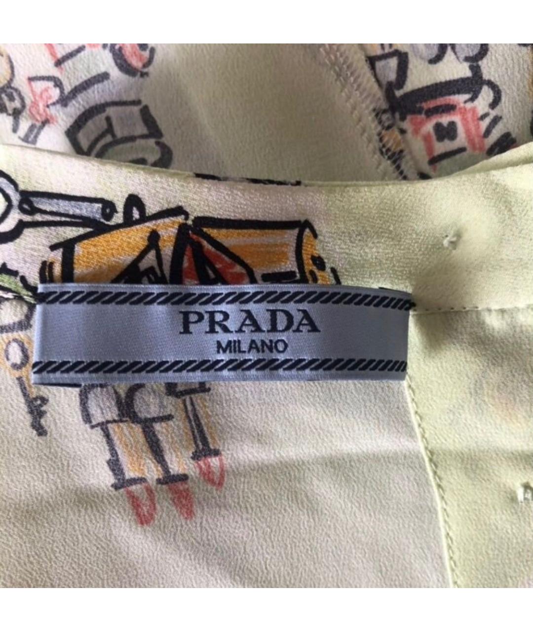 PRADA Зеленая шелковая блузы, фото 4