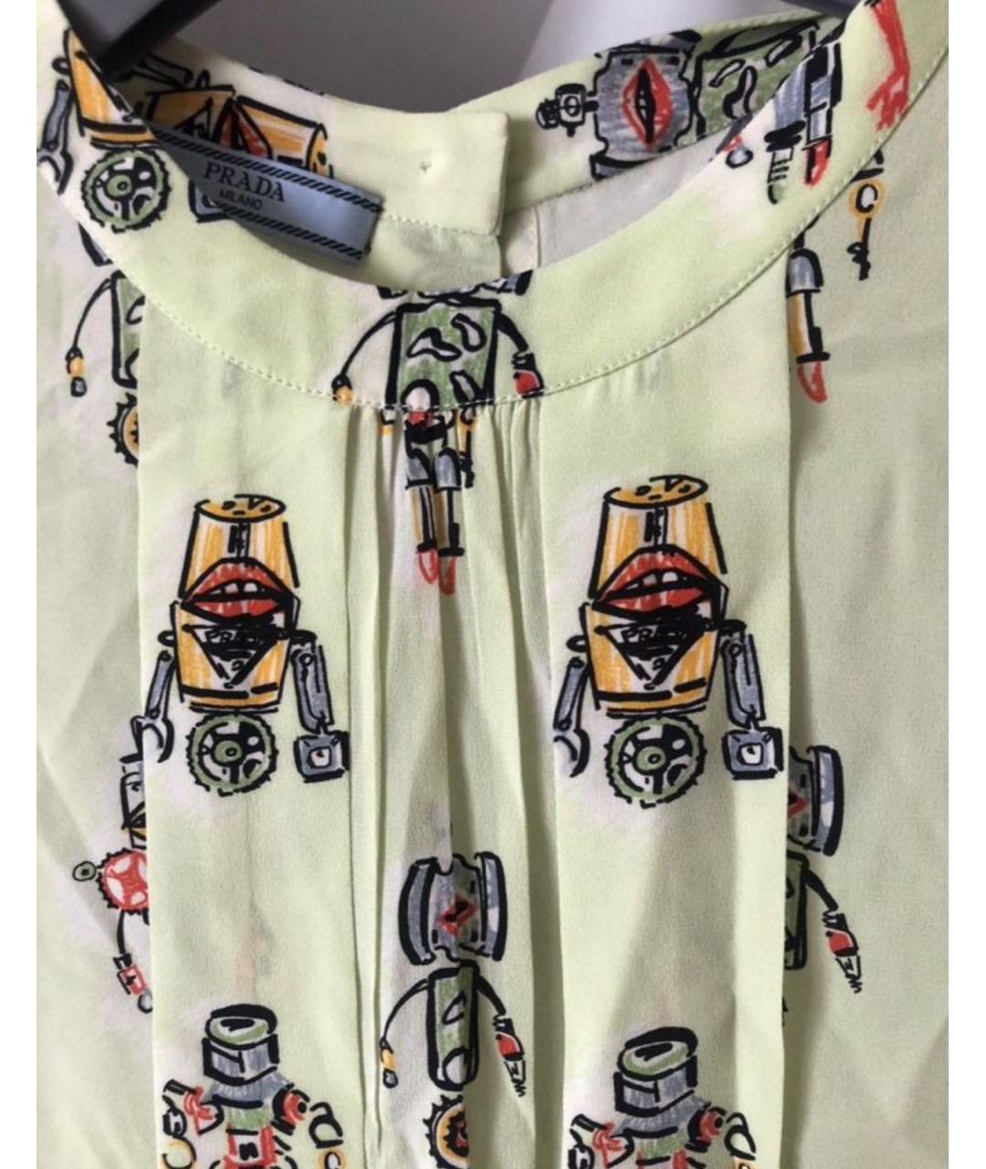 PRADA Зеленая шелковая блузы, фото 3