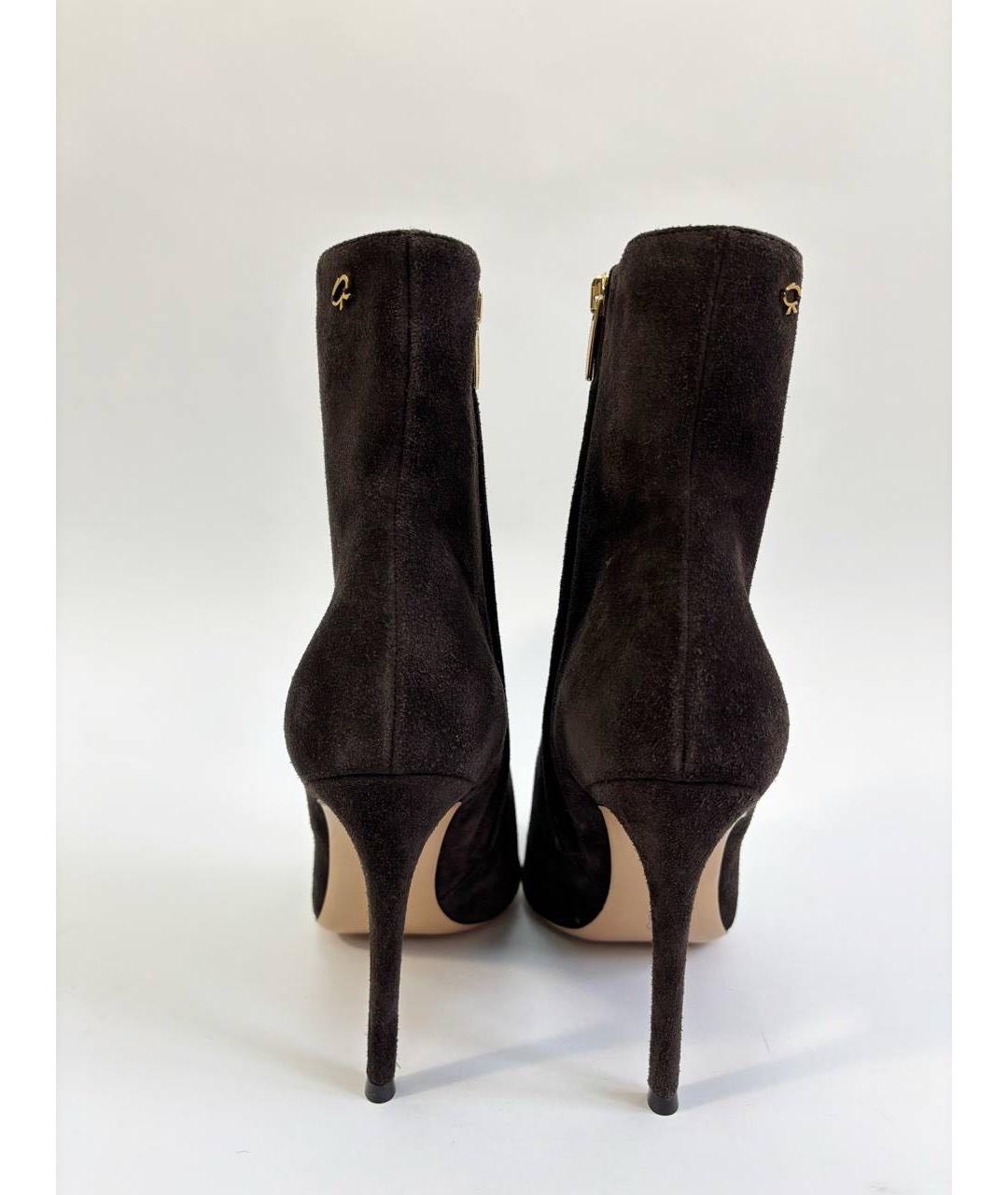 GIANVITO ROSSI Коричневые замшевые ботильоны, фото 4