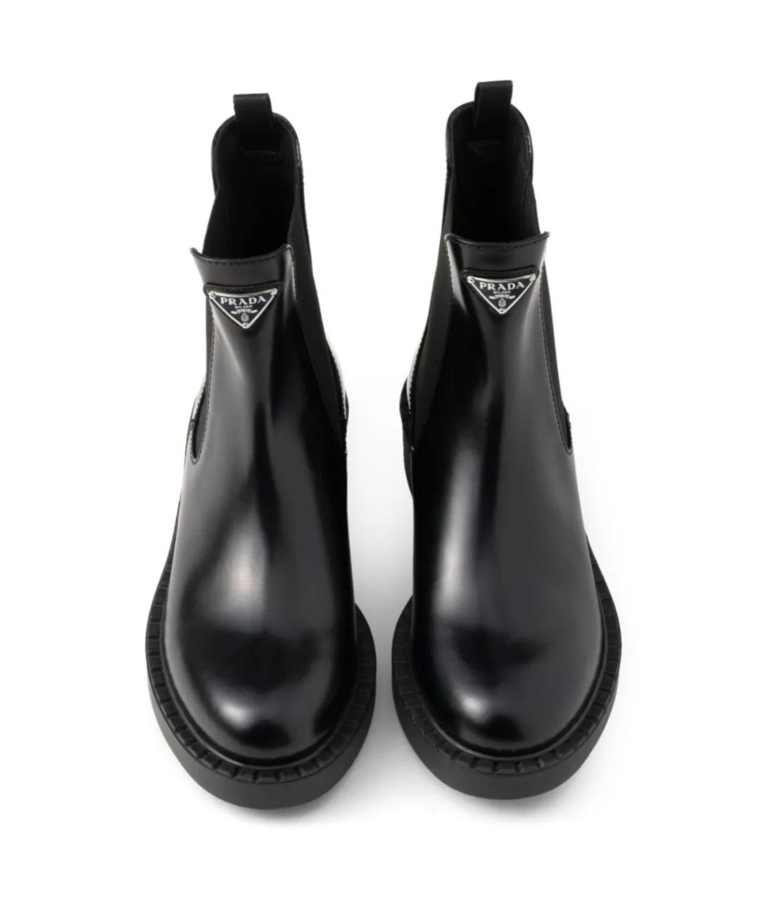 PRADA Черные кожаные ботинки, фото 2