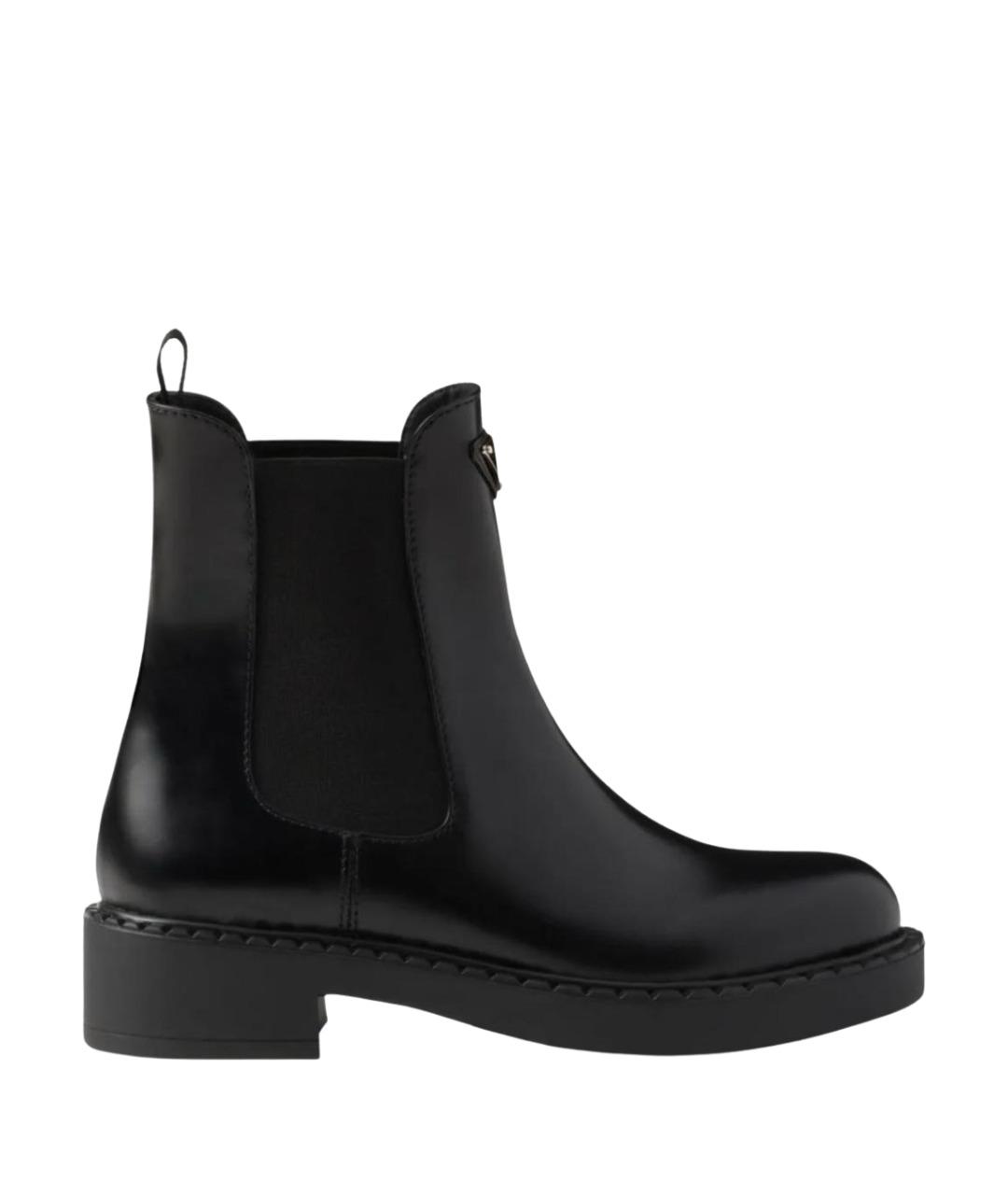 PRADA Черные кожаные ботинки, фото 1