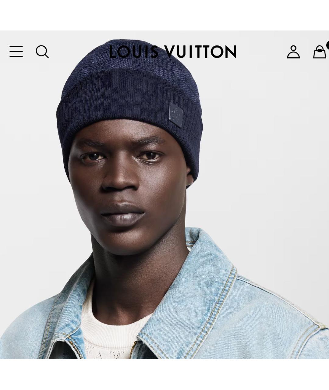 LOUIS VUITTON Синяя шерстяная шапка, фото 3