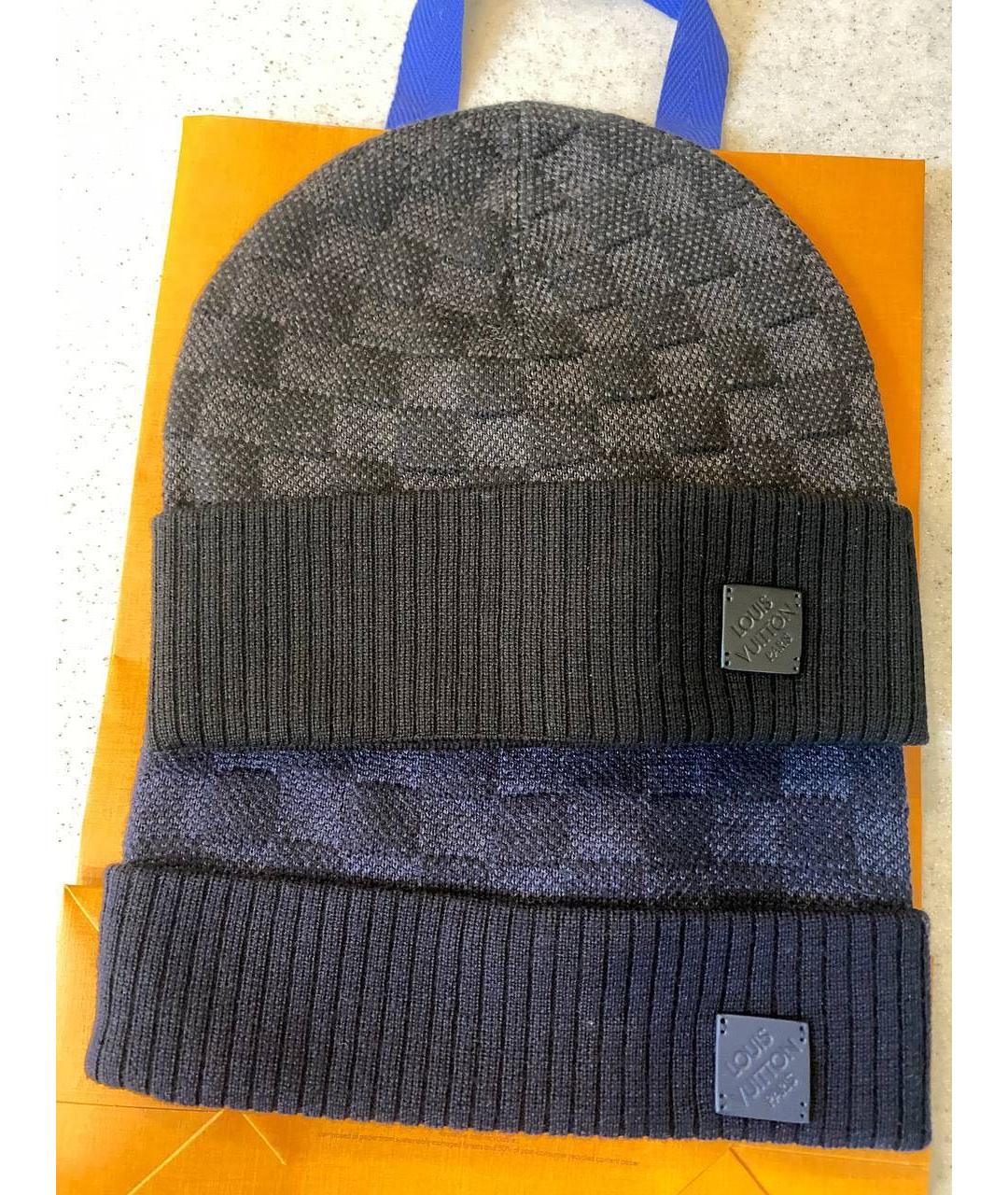 LOUIS VUITTON Синяя шерстяная шапка, фото 4