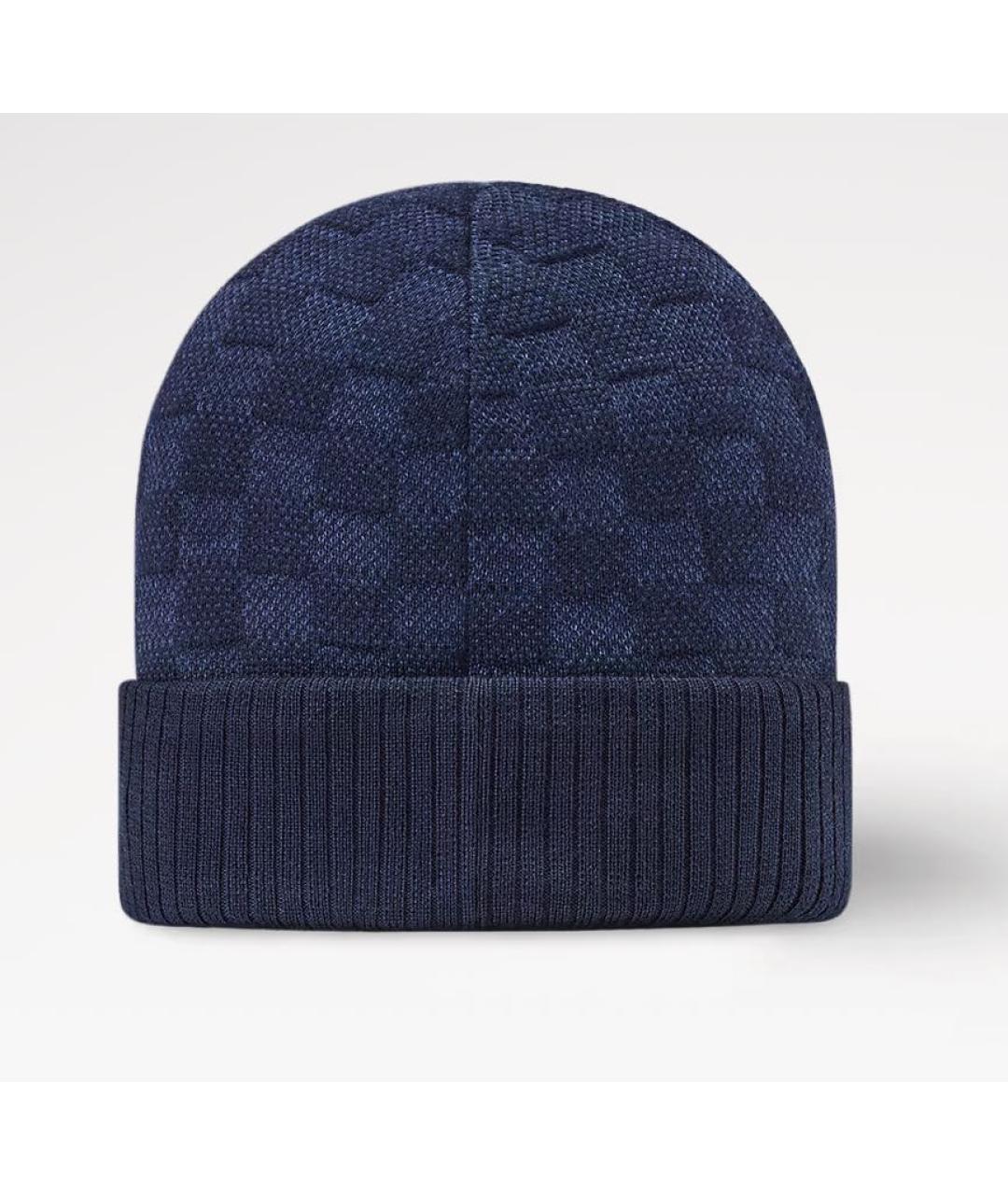 LOUIS VUITTON Синяя шерстяная шапка, фото 2