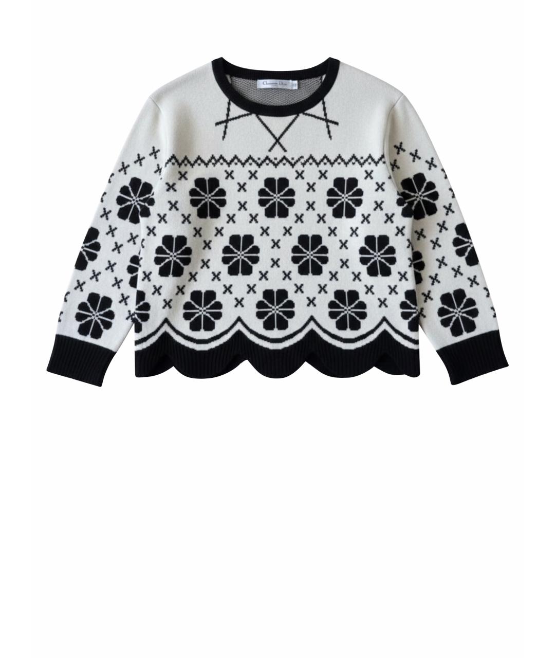 CHRISTIAN DIOR Белый шерстяной джемпер / свитер, фото 1