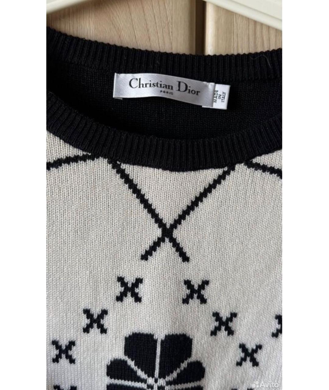CHRISTIAN DIOR Белый шерстяной джемпер / свитер, фото 3