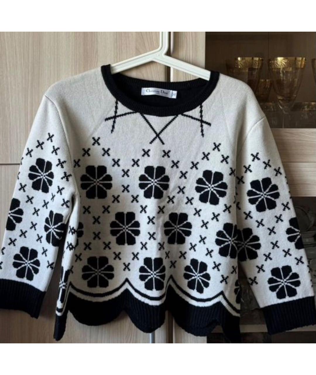 CHRISTIAN DIOR Белый шерстяной джемпер / свитер, фото 5