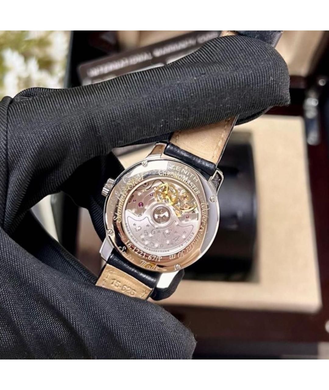 ZENITH Черные металлические часы, фото 3