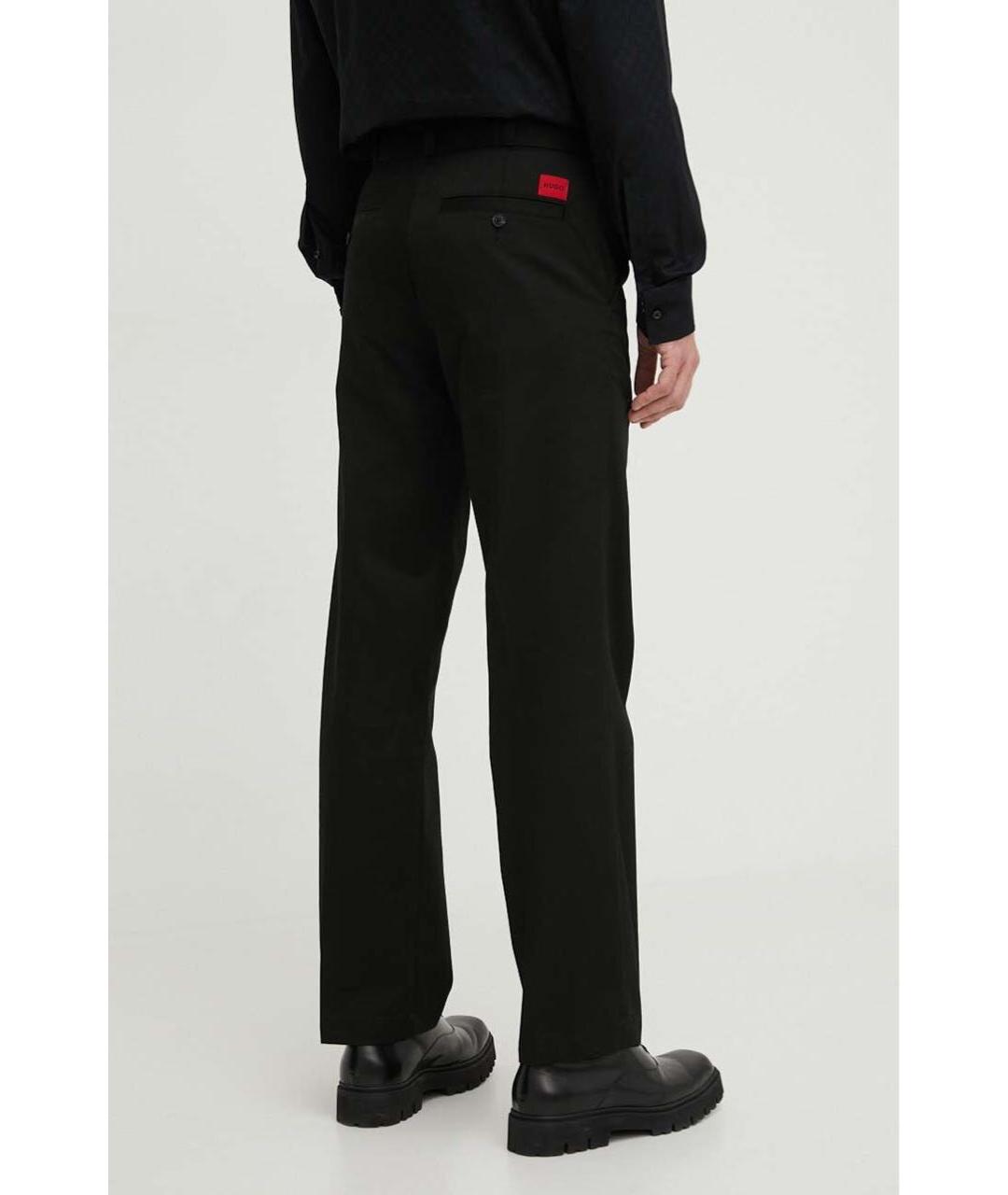 HUGO Черные хлопковые повседневные брюки, фото 2