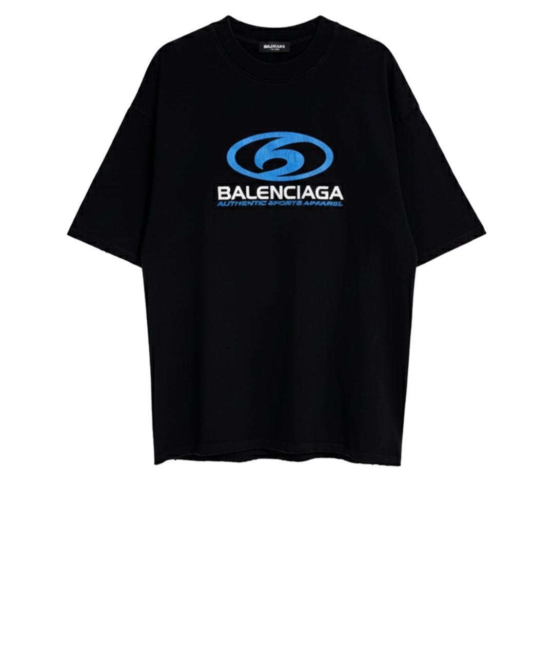 BALENCIAGA Черная хлопковая футболка, фото 1