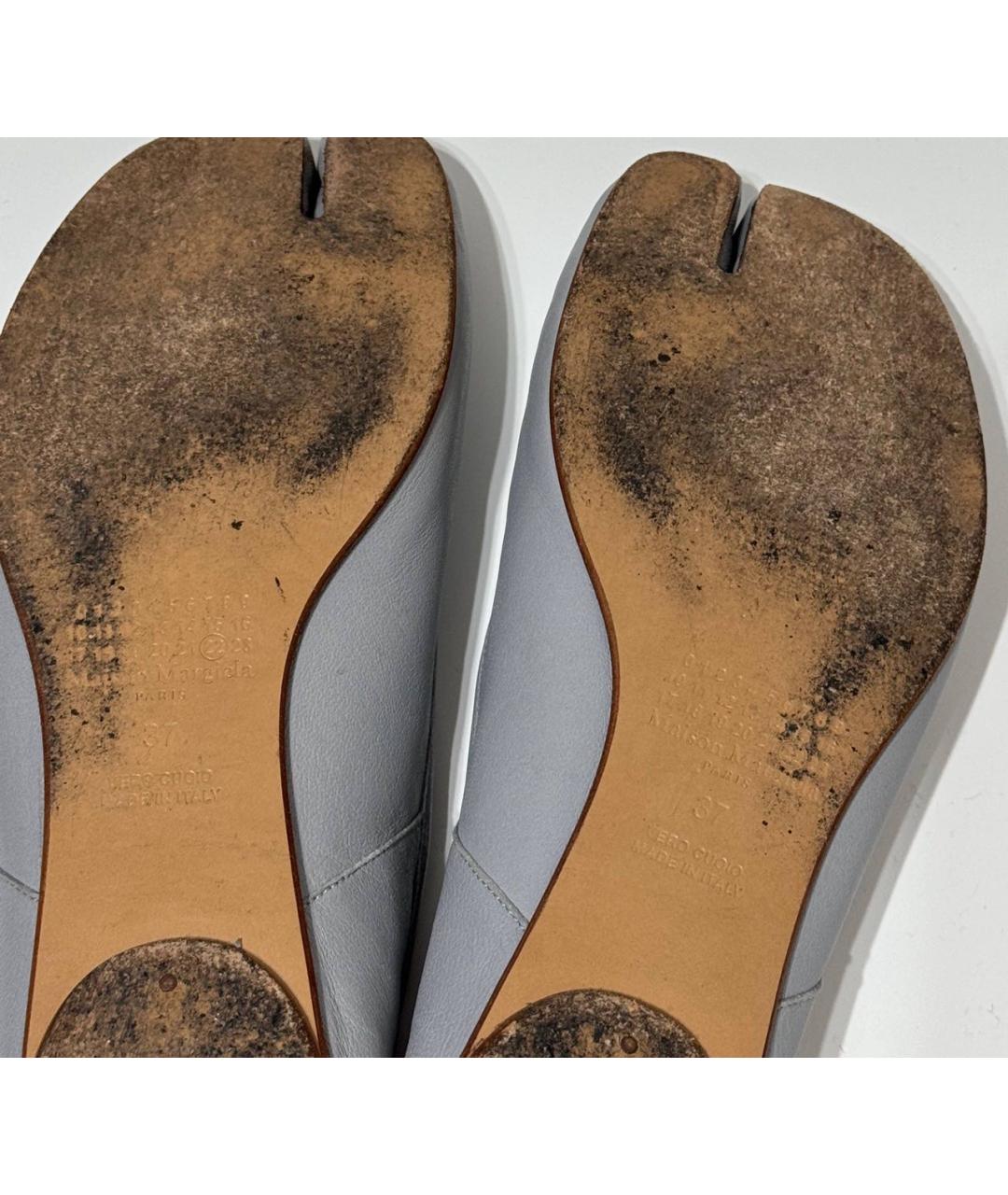 MAISON MARGIELA Голубые кожаные балетки, фото 4