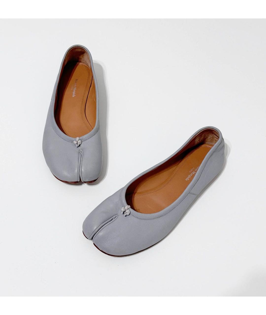 MAISON MARGIELA Голубые кожаные балетки, фото 3