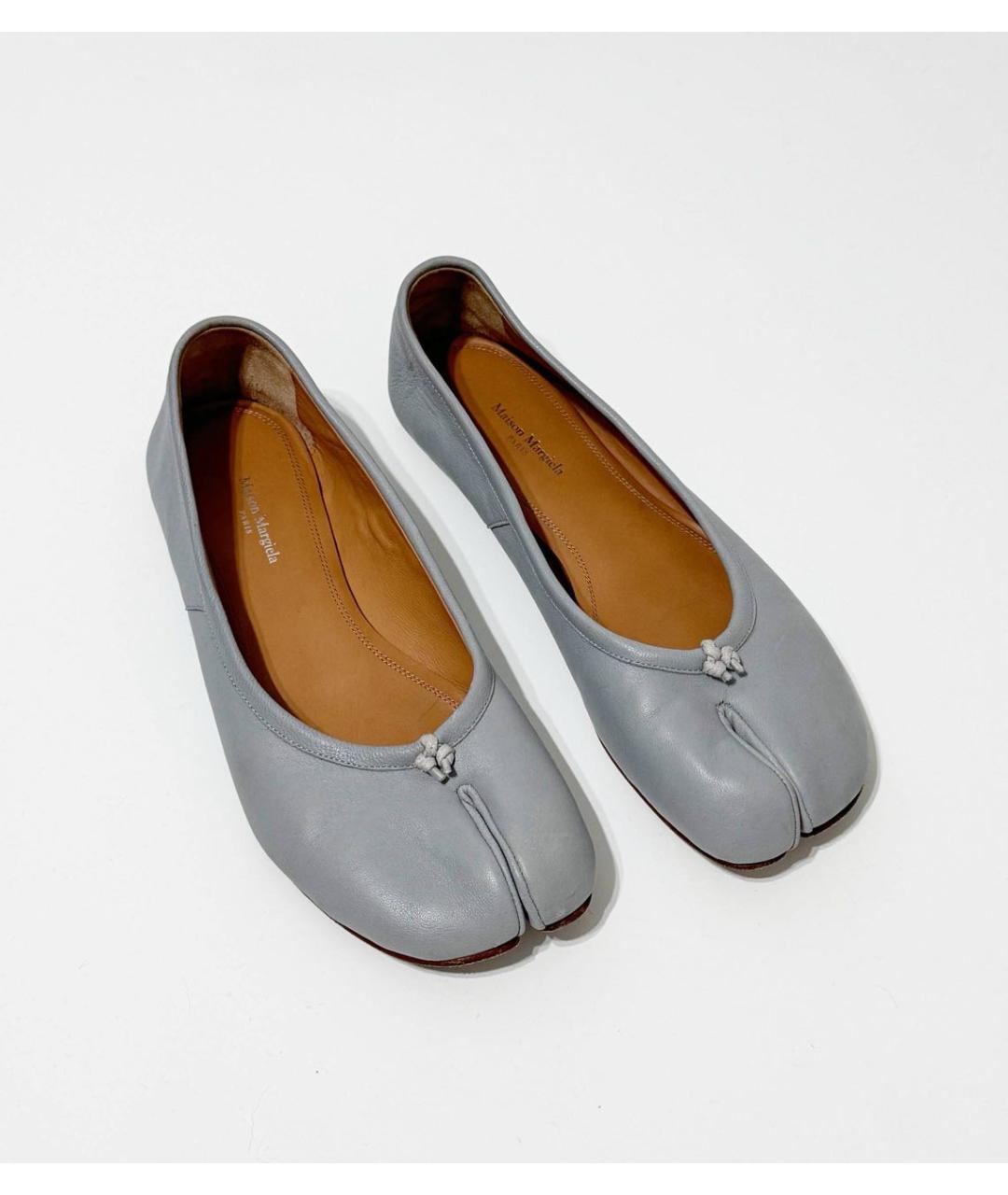 MAISON MARGIELA Голубые кожаные балетки, фото 2