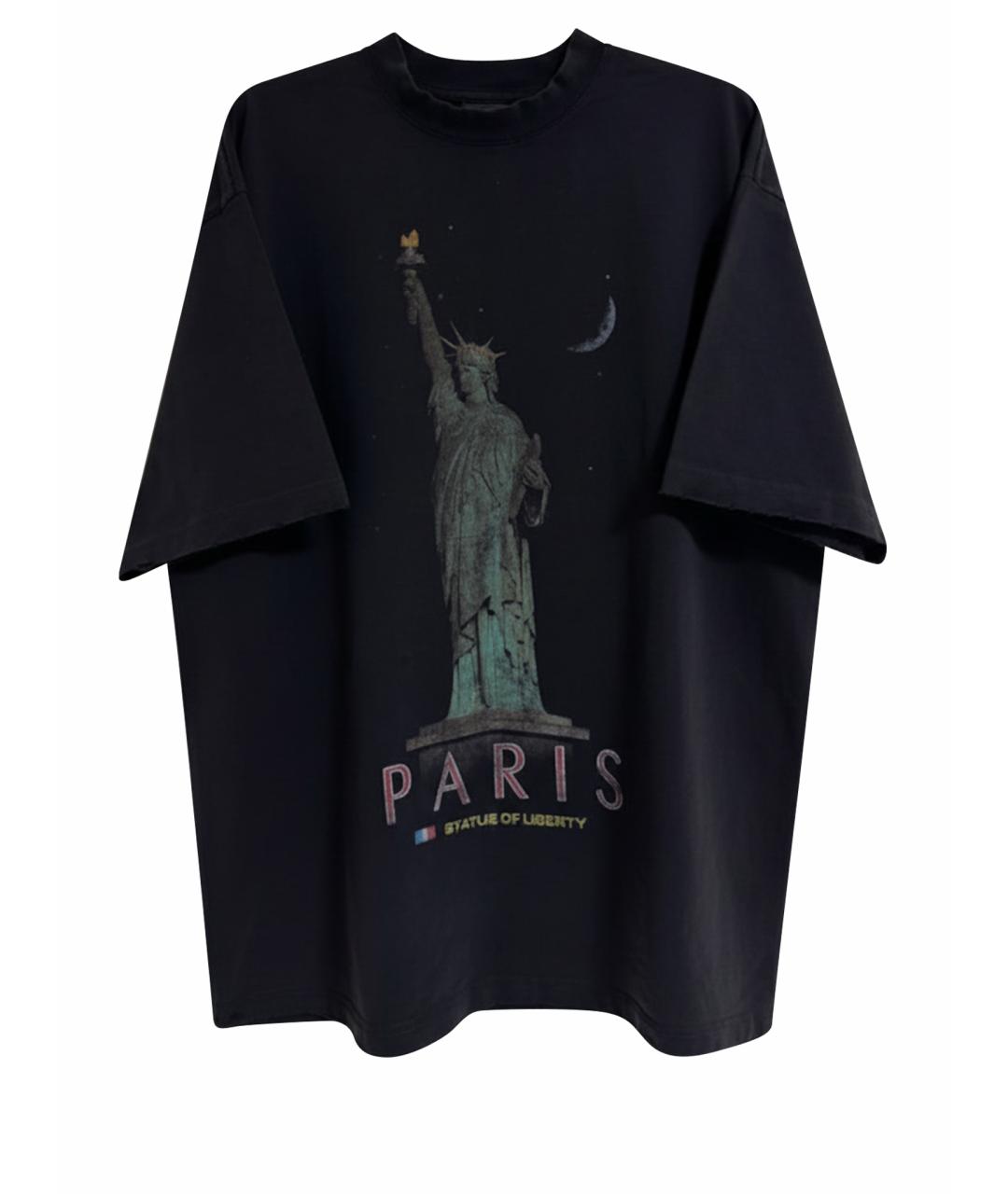 BALENCIAGA Антрацитовая хлопковая футболка, фото 5