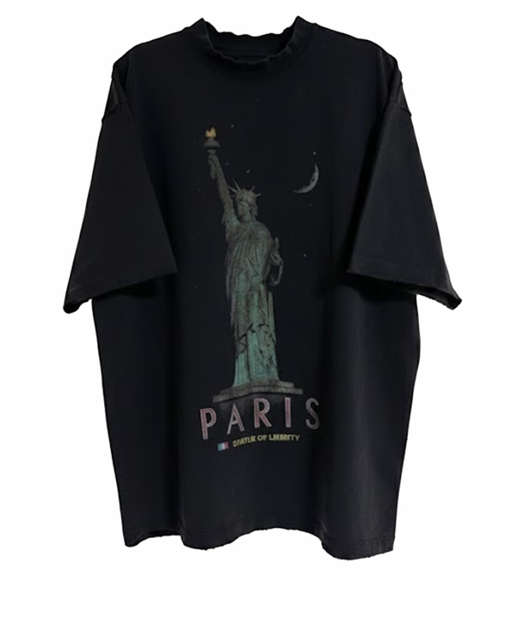 BALENCIAGA Антрацитовая хлопковая футболка, фото 1